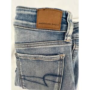American Eagle Outfitters Mens Distressed Blue Denim Jeans Size 2 Short Slim Fit
